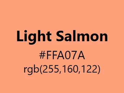 Visual example of light salmon color with its soft, warm appearance