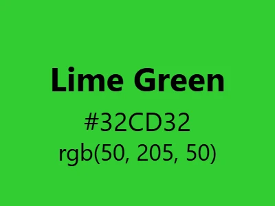 Visual example of lime green color with its vibrant, energetic appearance