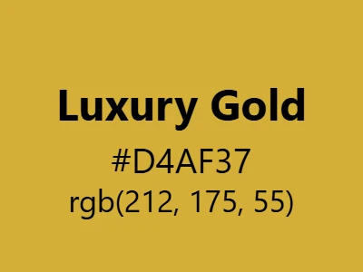 Visual example of luxury gold color with its opulent, premium appearance