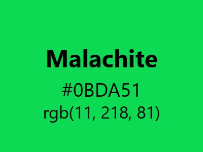 Visual example of malachite color with its vibrant, mineral-inspired appearance