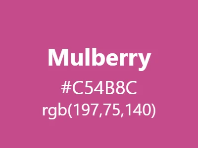Visual example of mulberry color with its rich, fruity appearance