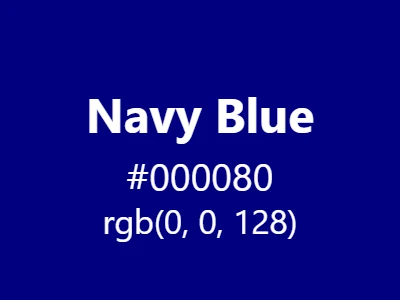 Visual example of navy blue color with its deep, classic appearance