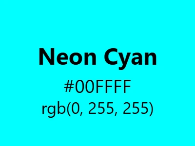 Visual example of neon cyan color with its vibrant, electric appearance that glows with intense digital energy