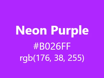 Visual example of neon purple color with its vibrant, electric appearance that glows with intense energy