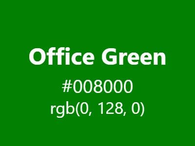 Visual example of office green color with its professional, balanced appearance