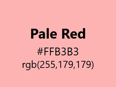 Visual example of pale red color with its delicate, subtle appearance