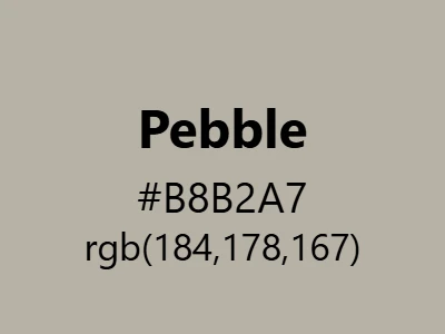 Visual example of pebble color with its smooth, natural warm grey appearance