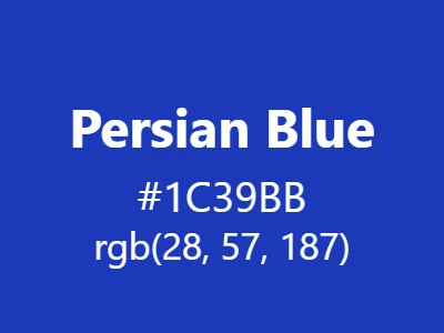 Visual example of Persian blue color with its rich, historical appearance