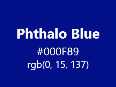 Visual example of phthalo blue color with its intense, modern appearance