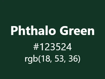 Visual example of phthalo green color with its intense, professional appearance