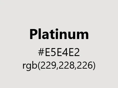 Visual example of platinum color with its cool, bright metallic appearance