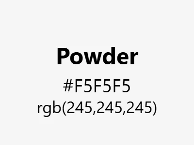 Visual example of powder color with its soft, fine appearance