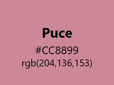 Visual example of puce color with its historical, complex appearance