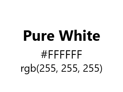 Visual example of pure white color with its absolute, clean appearance