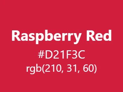 Visual example of raspberry red color with its rich, berry-like appearance