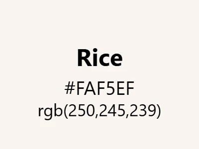 Visual example of rice color with its warm, natural appearance