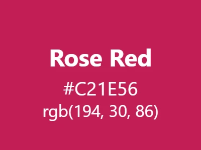 Visual example of rose red color with its romantic, floral appearance