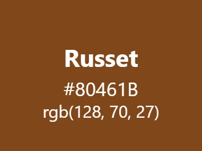 Visual example of russet color with its rich, reddish-brown appearance