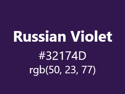 Visual example of Russian violet color with its deep, mysterious appearance