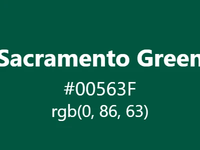 Visual example of Sacramento green color with its regional, distinctive appearance