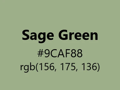 Visual example of sage green color with its soothing, earthy appearance