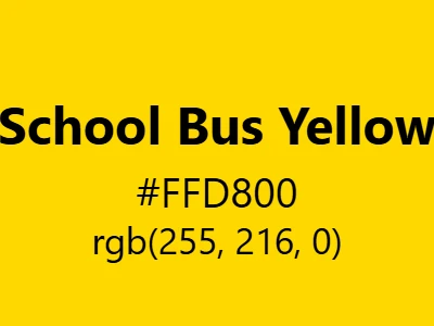 Visual example of school bus yellow color with its safety-focused, high-visibility appearance