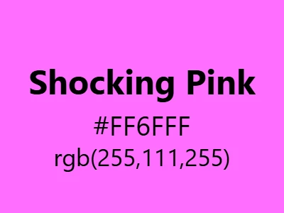 Visual example of shocking pink color with its electric, vibrant appearance