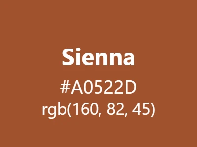 Visual example of sienna color with its earthy, reddish-brown appearance