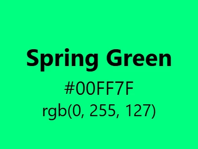 Visual example of spring green color with its fresh, vibrant appearance