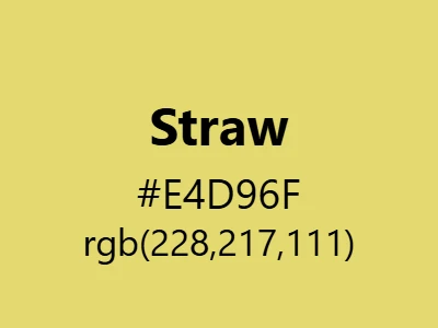 Visual example of straw color with its warm, natural appearance