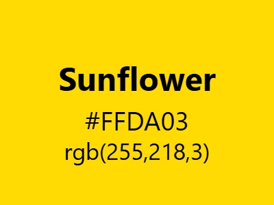 Visual example of sunflower color with its warm, vibrant appearance