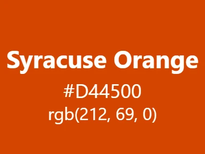 Visual example of Syracuse orange color with its distinctive, collegiate appearance