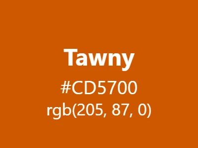 Visual example of tawny color with its rich, orange-brown appearance