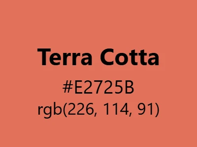 Visual example of terra cotta color with its warm, earthy appearance