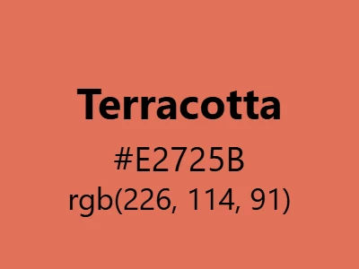 Visual example of terracotta color with its warm, earthy appearance