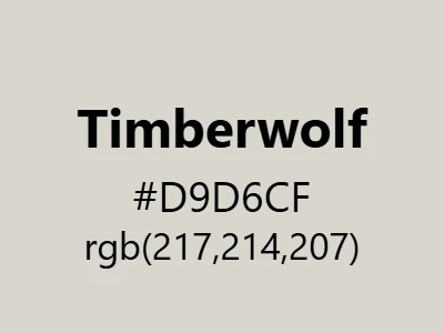 Visual example of timberwolf color with its natural, warm light grey appearance