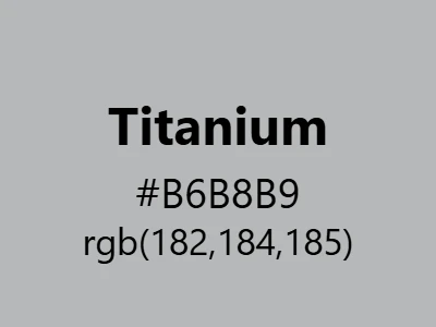 Visual example of titanium color with its cool, lightweight metallic appearance