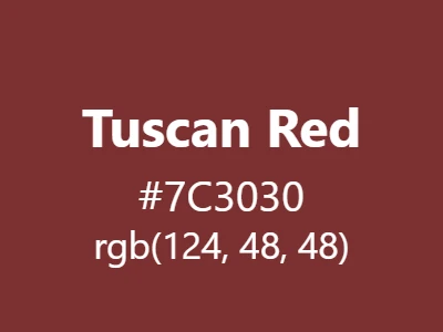 Visual example of Tuscan red color with its warm, earthy appearance