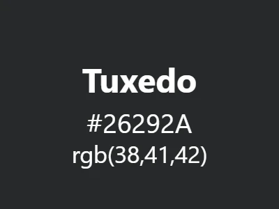 Visual example of tuxedo color with its sophisticated, formal black appearance with cool undertones