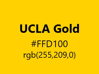 Visual example of UCLA gold color with its vibrant, collegiate appearance