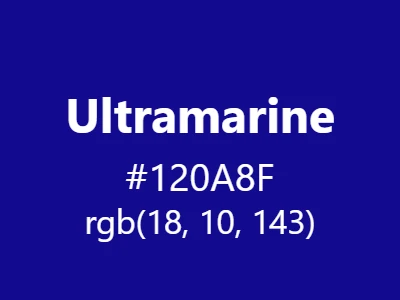 Visual example of ultramarine color with its historic, vibrant appearance