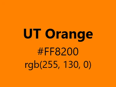 Visual example of UT orange color with its vibrant, collegiate appearance