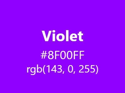 Visual example of violet color with its vibrant, spectral appearance