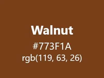 Visual example of walnut color with its rich, woody appearance