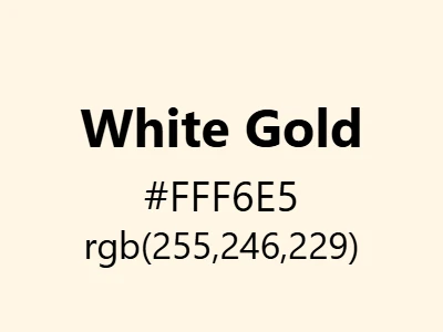 Visual example of white gold color with its elegant, modern appearance