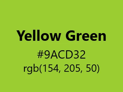 Visual example of yellow green color with its vibrant, natural appearance