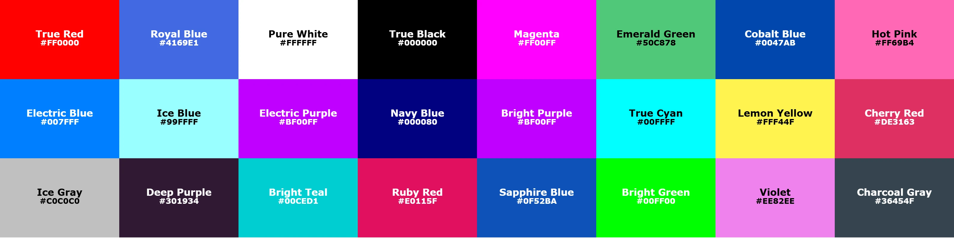 Winter color palette visualization